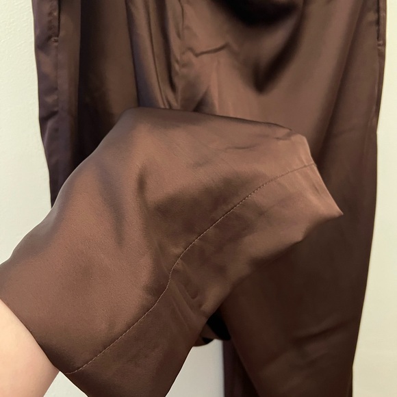 NWT a new day Womens Large Dark Brown Dress Silky Pants - Picture 7 of 7